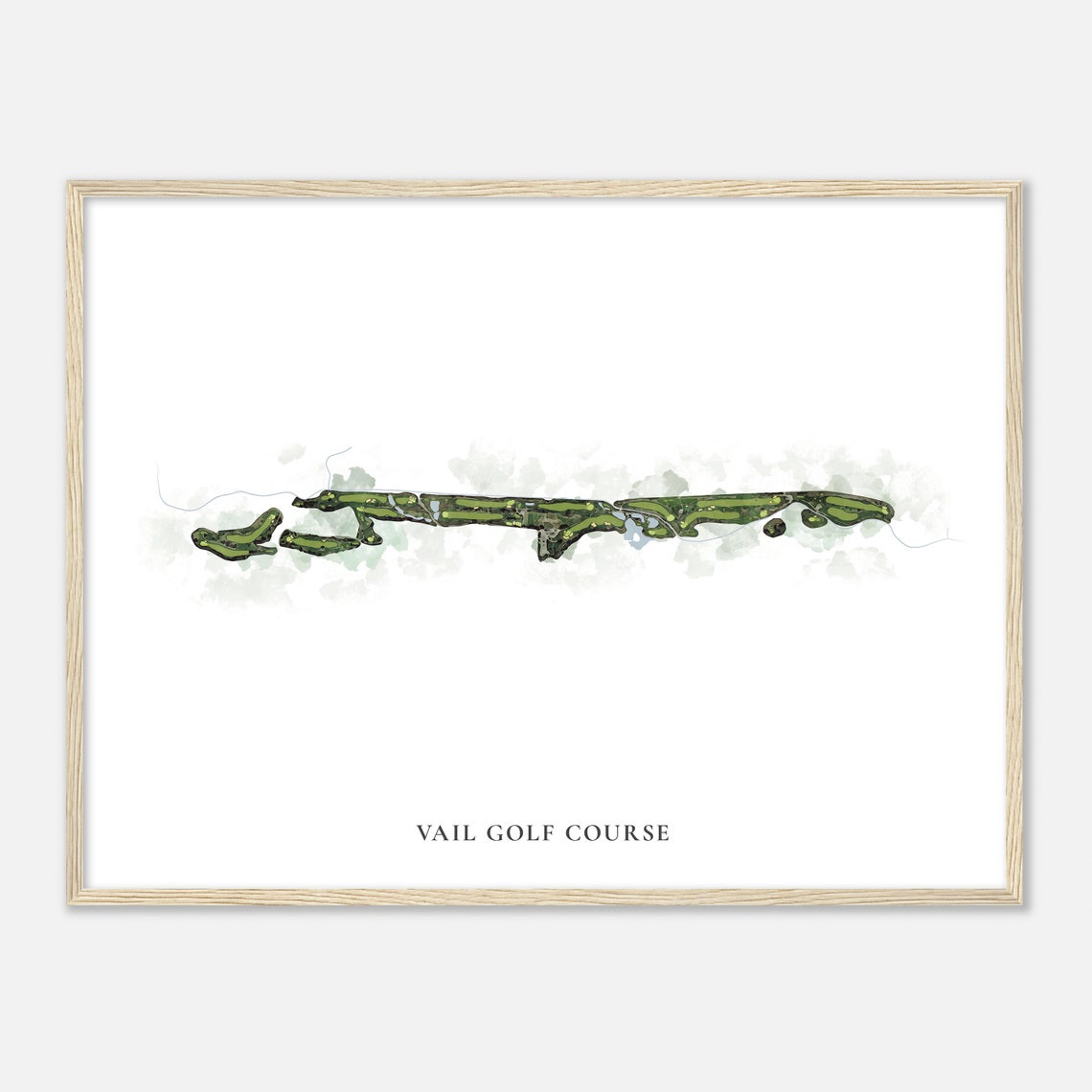 Vail Golf Course Classic Watercolor Aerial Layout Map Poster - Image 2