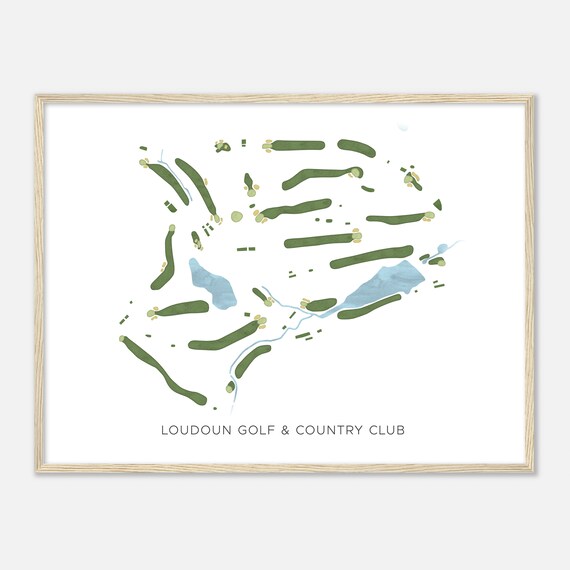 Loudoun Golf and Country Club Modern Watercolor Layout Map Poster
