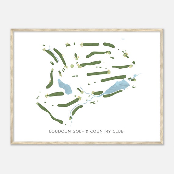 Loudoun Golf Country Club Virginia Modern Watercolor Map Golfer Gift Golf Wall Art Golf Poster Print Course Layout