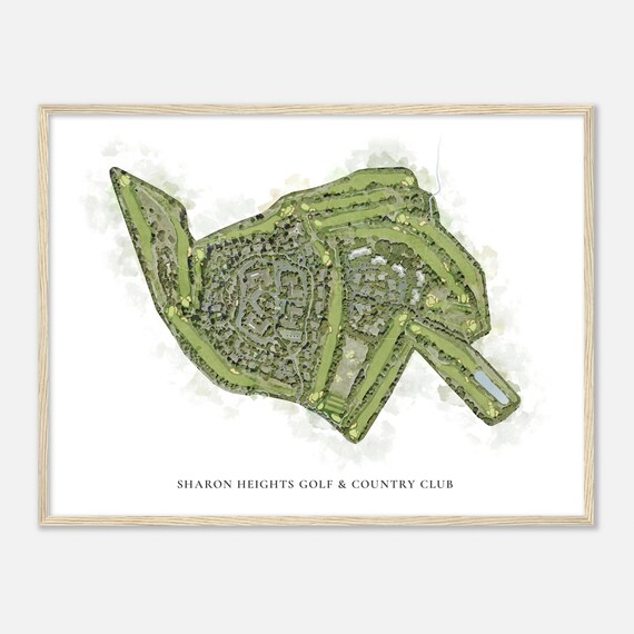 Sharon Heights Golf Country Club California Classic Watercolor Map Golfer Gift Golf Wall Art Golf Poster Print Course Layout