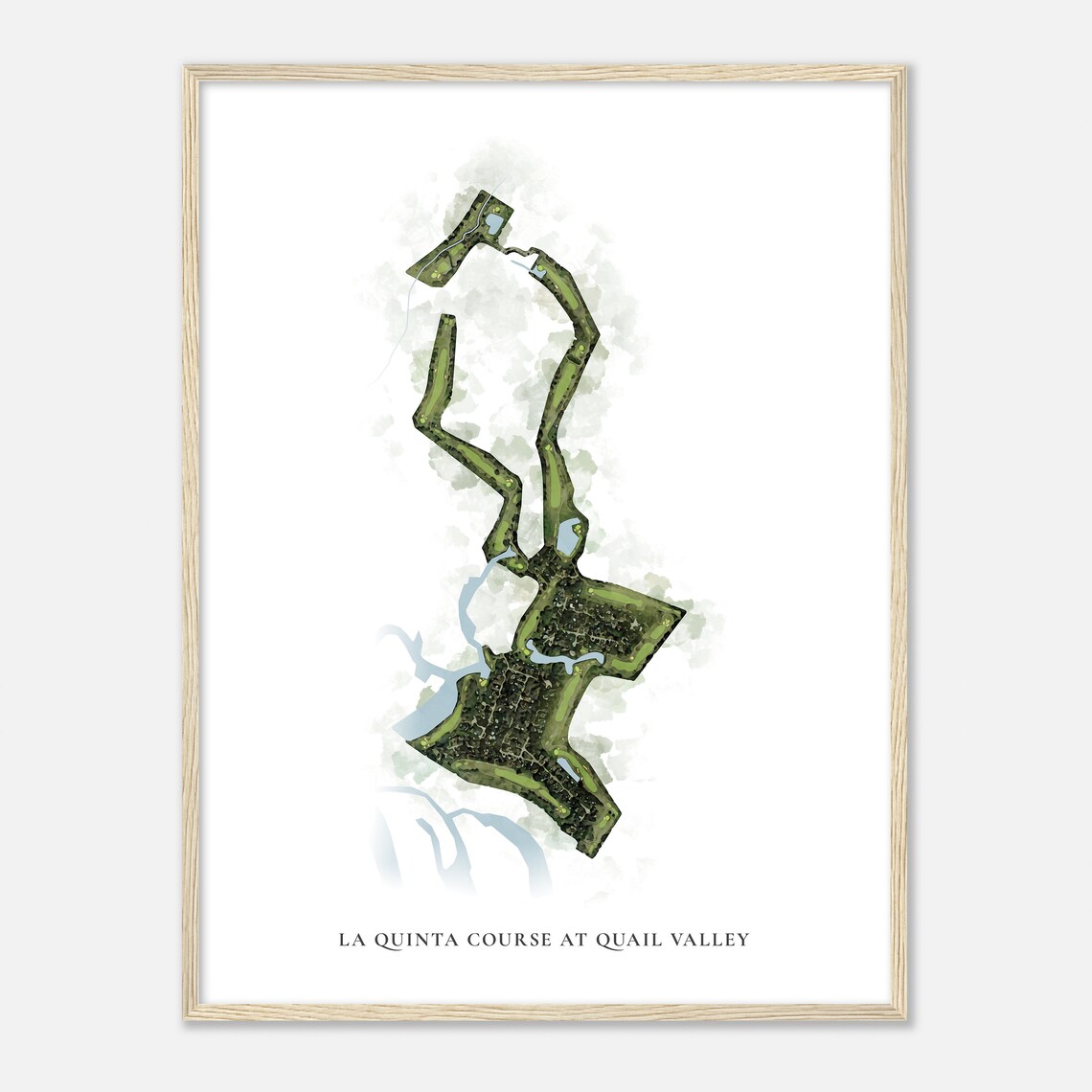 La Quinta Course At Quail Valley Texas Watercolor Map - Image 2