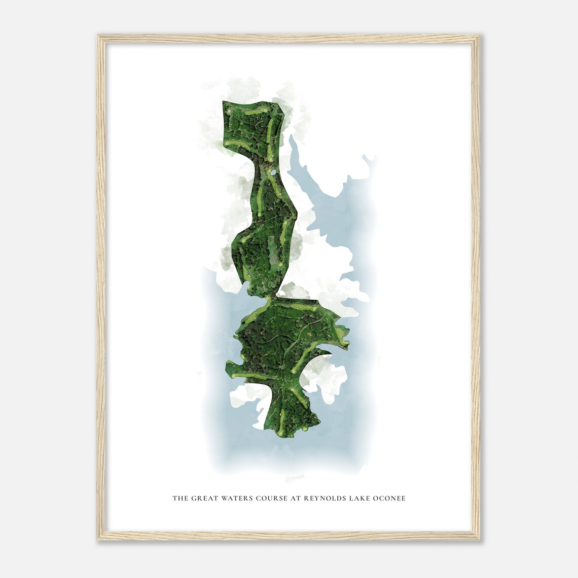 The Great Waters Course At Reynolds Lake Oconee Classic Watercolor Golf Map Poster - Image 2