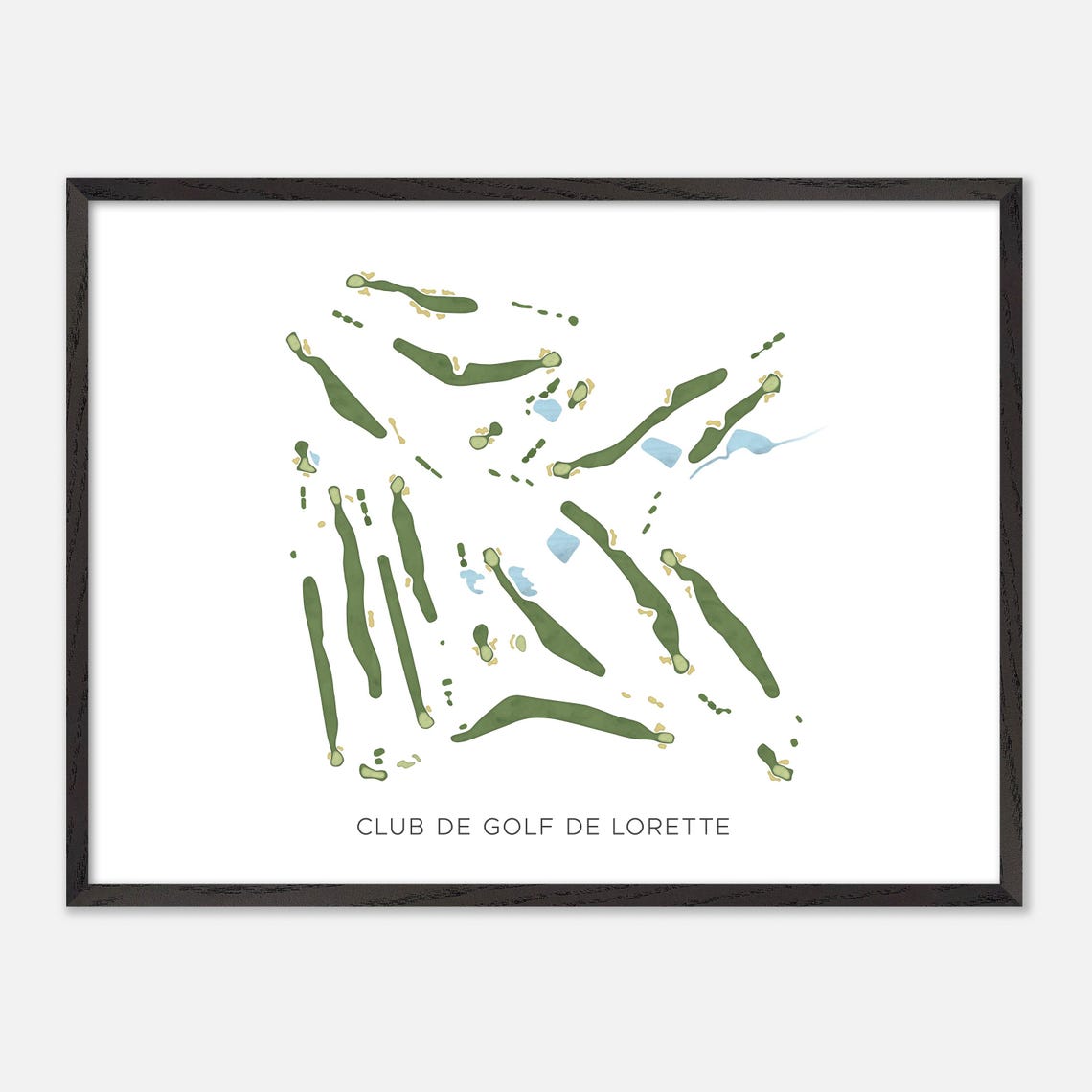 Club De Golf De Lorette Canada Modern Watercolor Course Map Poster - Image 4