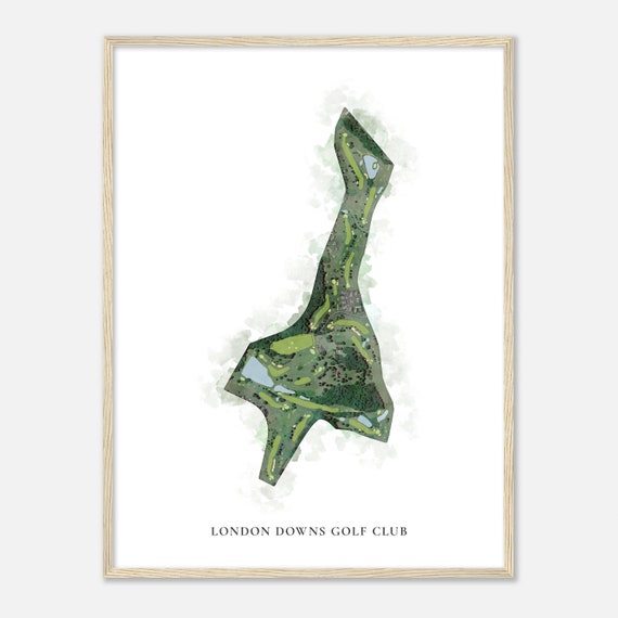 London Downs Golf Club Virginia Classic Watercolor Map Golfer Gift Golf Wall Art Golf Poster Print Course Layout