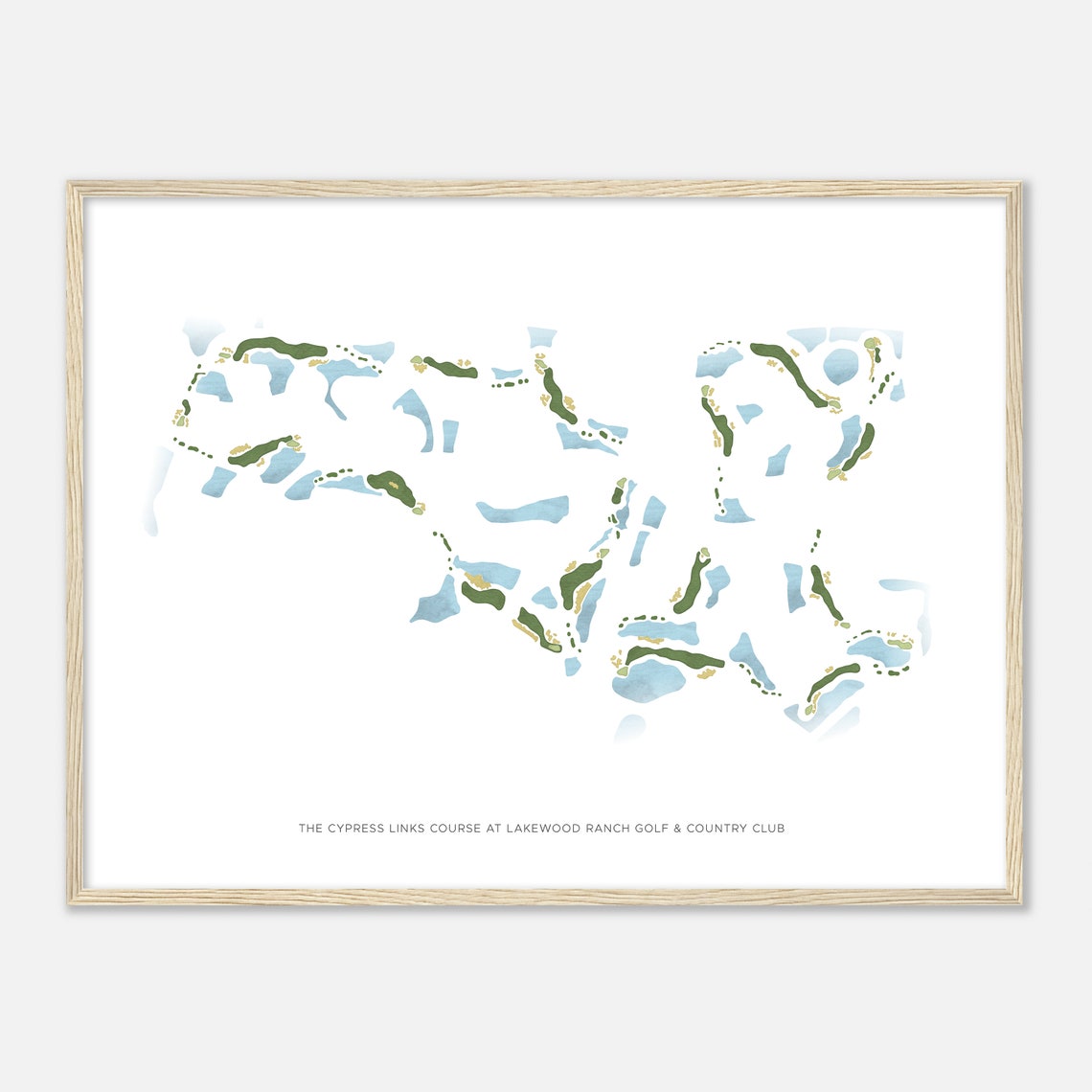 The Cypress Links Course at Lakewood Ranch Watercolor Golf Poster - Image 2