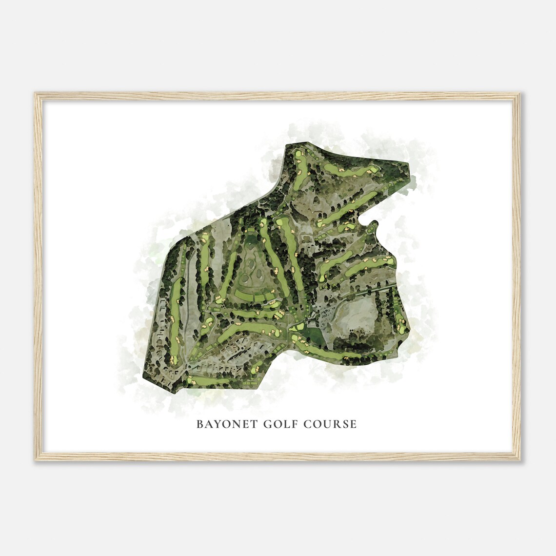 Bayonet Golf Course California Classic Watercolor Map Golfer Gift Golf Wall Art Golf Poster Print Course Layout - Image 2