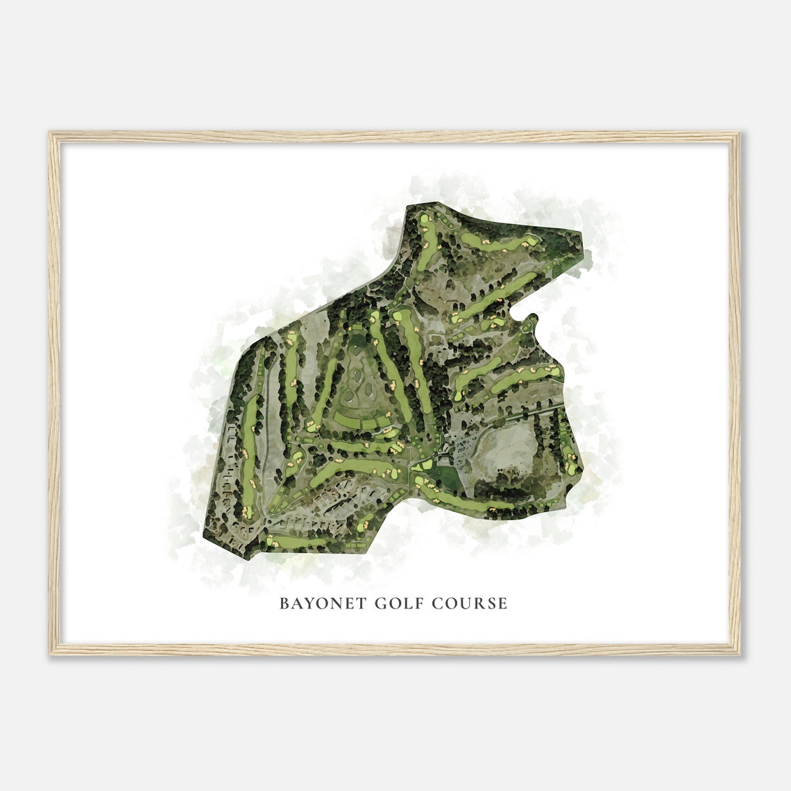 Bayonet Golf Course Classic Watercolor Golf Course Map Poster - Image 2
