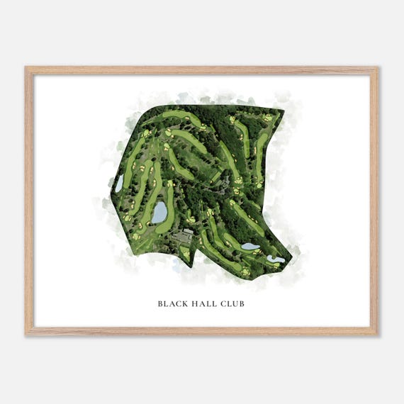 Black Hall Club In Old Lyme Connecticut Classic Watercolor Map Golfer Gift Golf Wall Art Golf Poster Print Course Layout