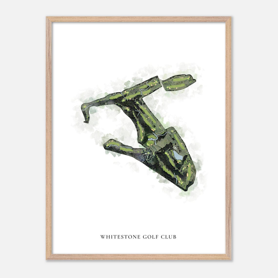Whitestone Golf Club Watercolor Aerial Golf Course Map Poster - Image 2