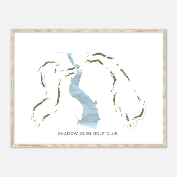 Shadow Glen Golf Club Kansas Modern Watercolor Map Golfer Gift Golf Wall Art Golf Poster Print Course Layout