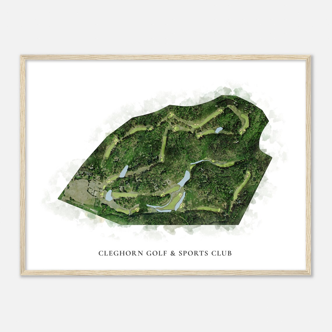 Cleghorn Golf and Sports Club North Carolina Classic Watercolor Golf Map Poster - Image 2