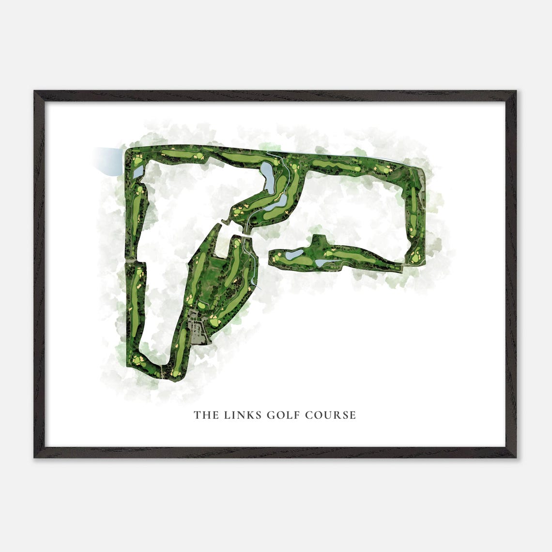 The Links Golf Course Canada Classic Watercolor Golf Map Poster - Image 4