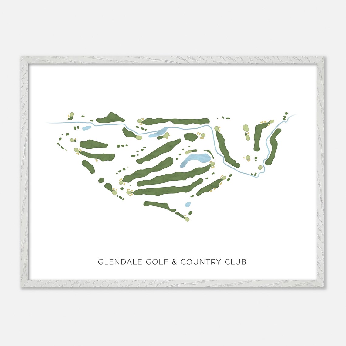Glendale Golf & Country Club Canada Modern Watercolor Course Map Poster - Image 3