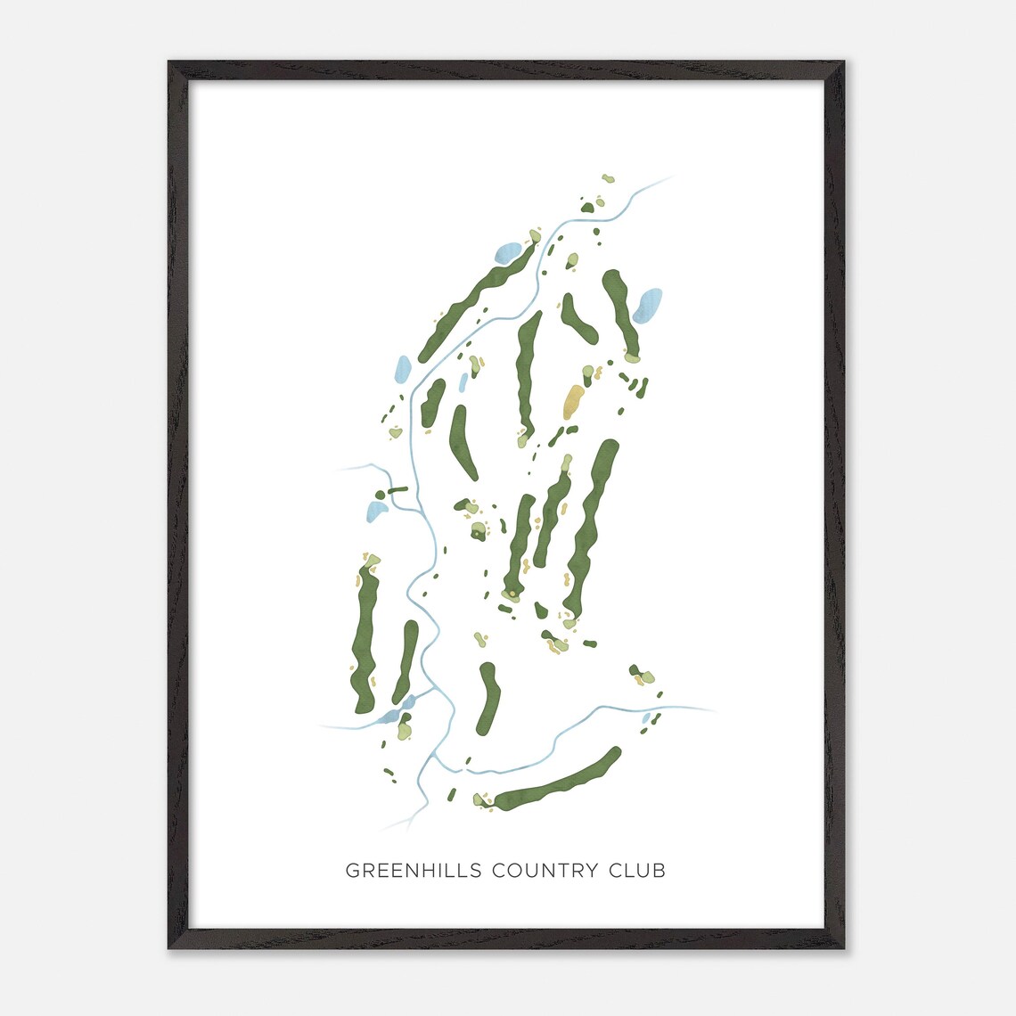 Greenhills Country Club London Canada Modern Watercolor Course Map Poster - Image 2