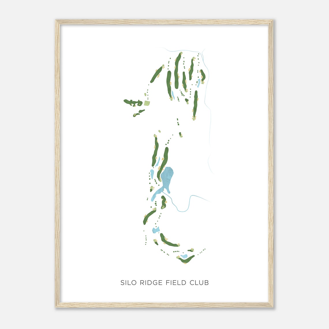 Silo Ridge Field Club Minimalist Fairway Line Course Map Poster