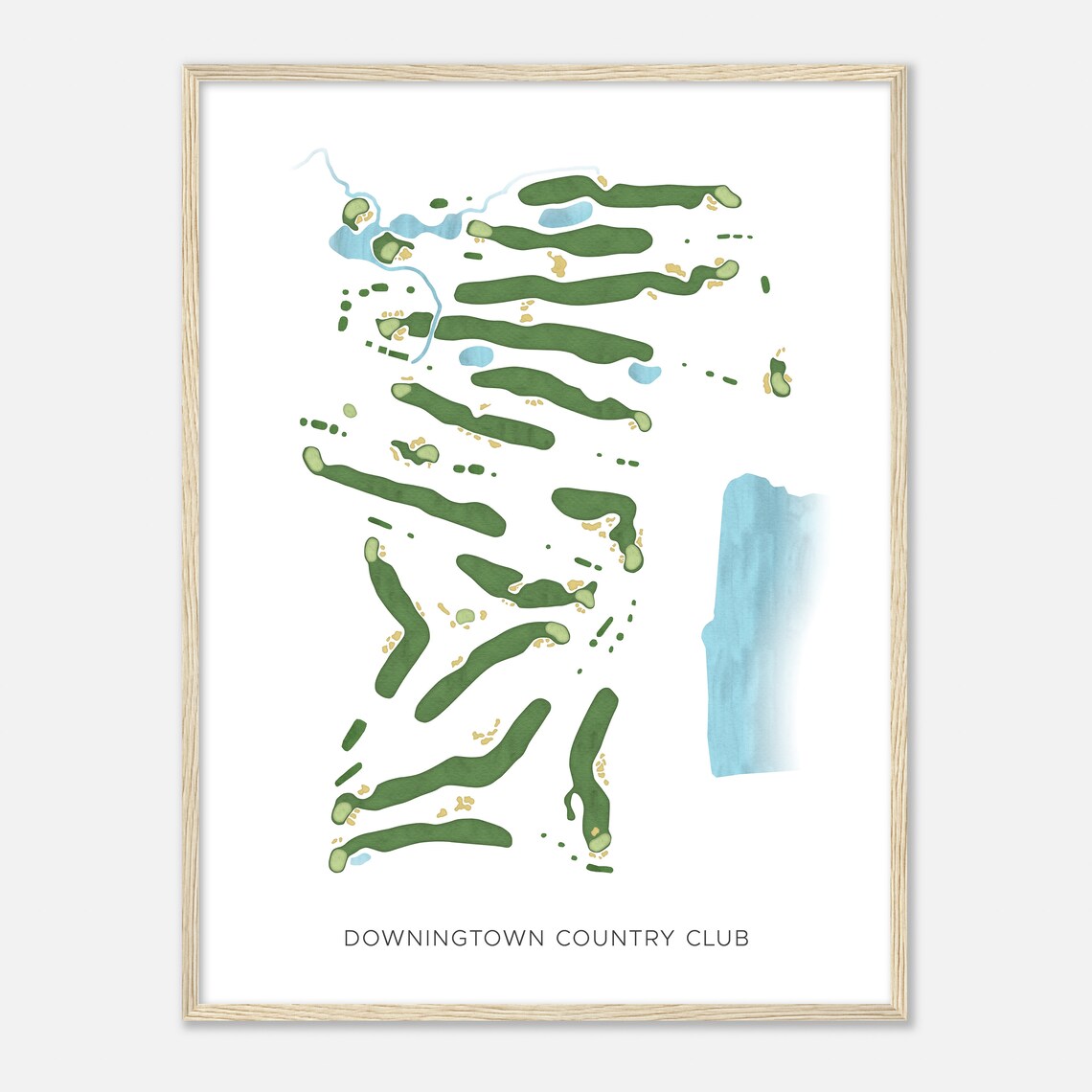 Downingtown Country Club Pennsylvania Modern Watercolor Map - Image 2