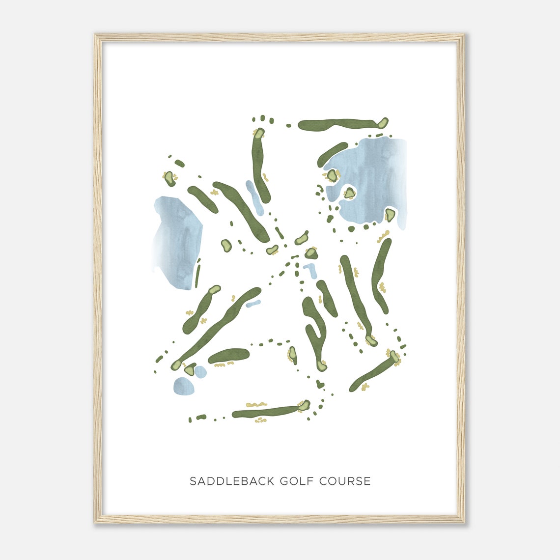 Saddleback Golf Course Minimalist Modern Course Layout Map Print