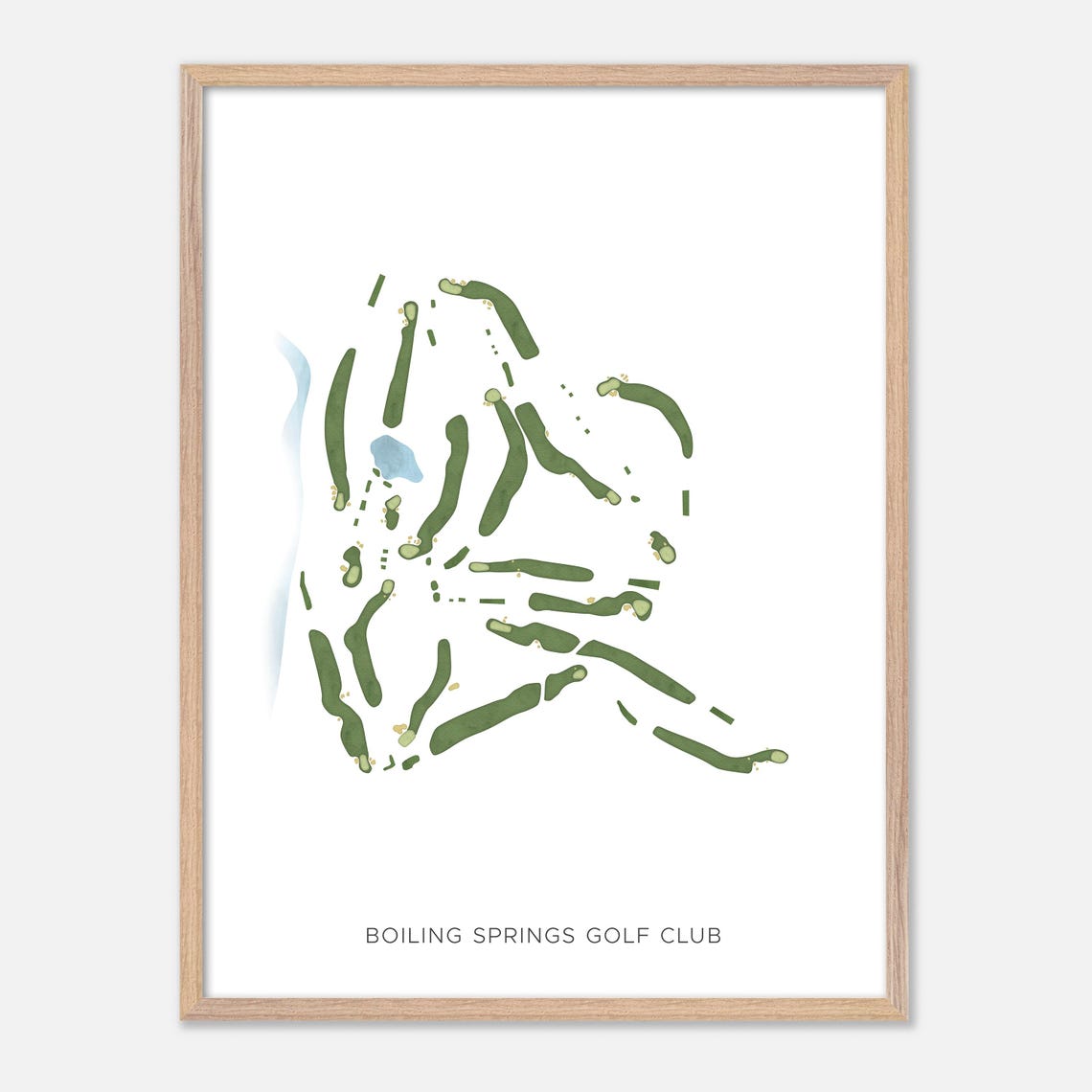 Boiling Springs Golf Club Modern Fairway Golf Course Map Poster - Image 2