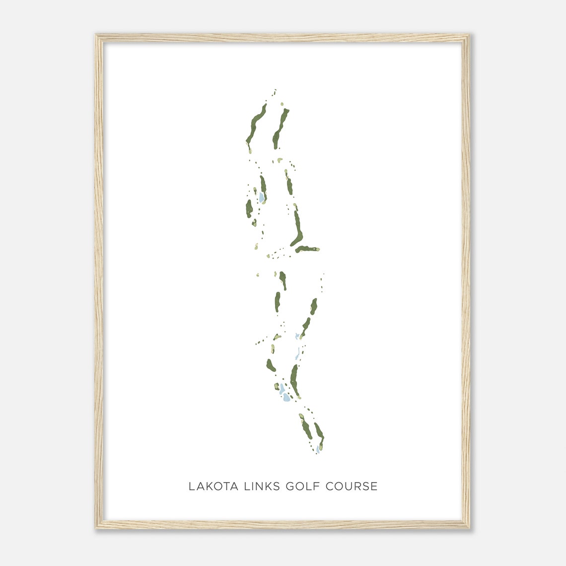 Lakota Links Golf Course Colorado Minimalist Watercolor Map Print - Image 2