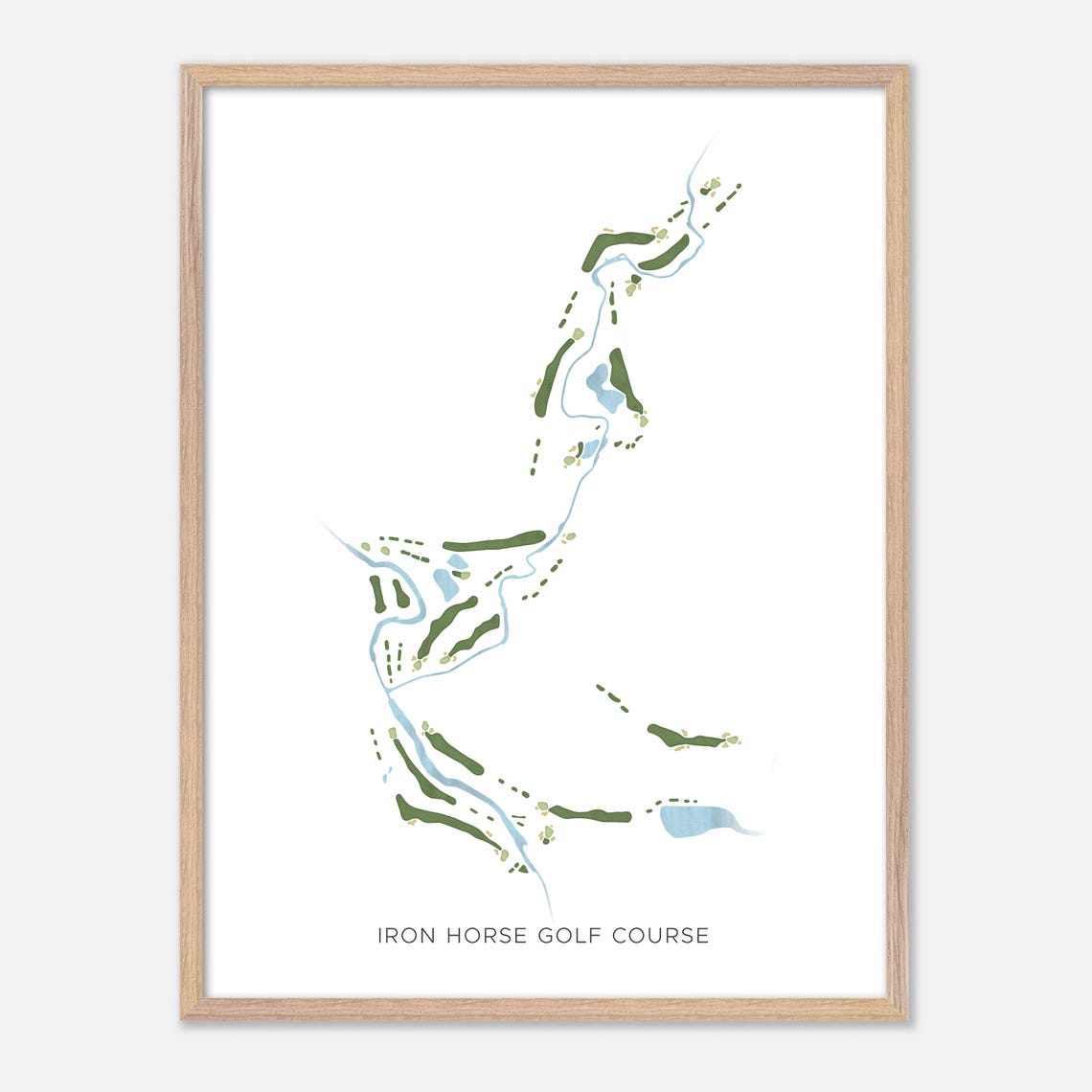 Iron Horse Golf Course Modern Minimalist Watercolor Map Gift Poster - Image 2