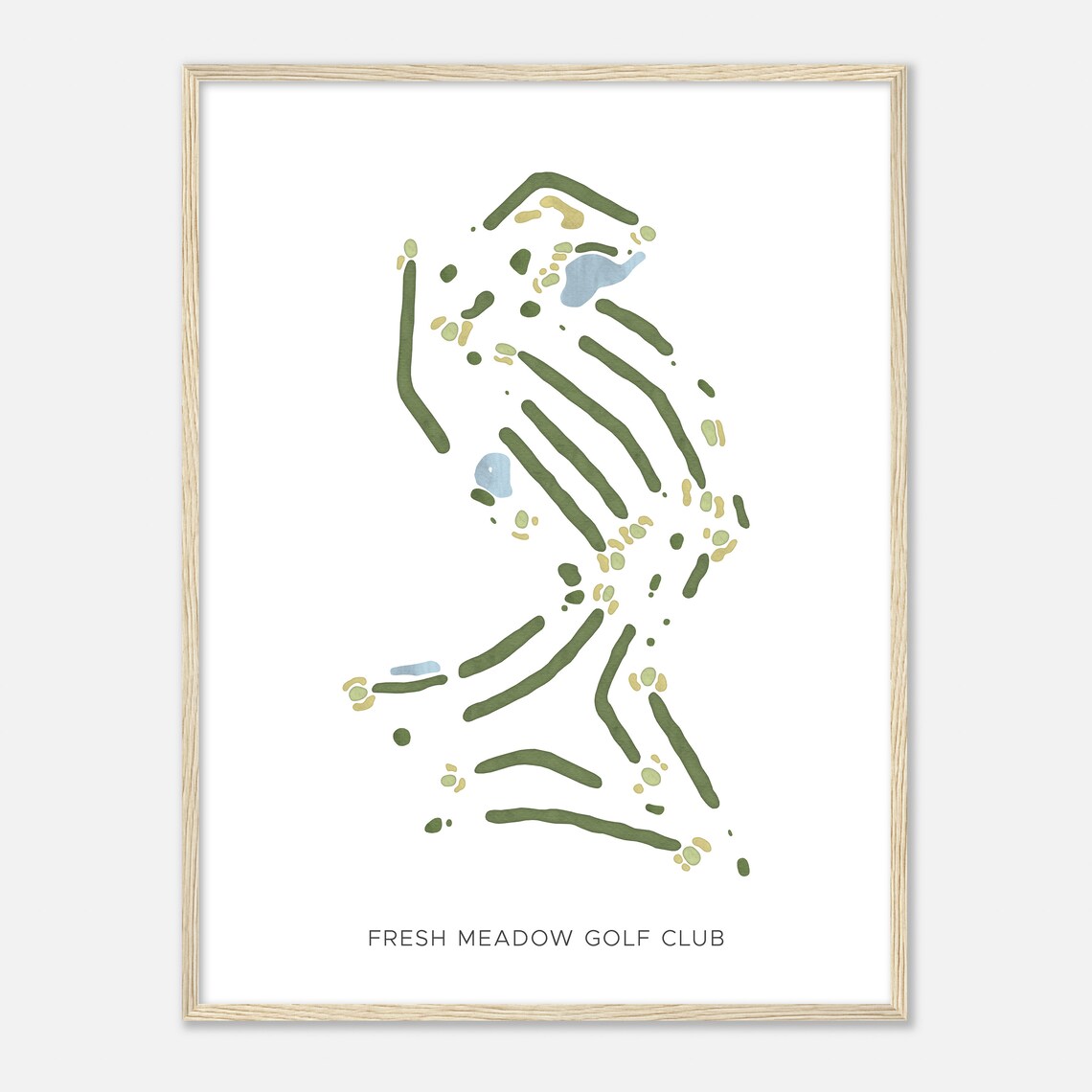 Fresh Meadow Golf Club Watercolor Map Golfer Gift Modern Print - Image 2