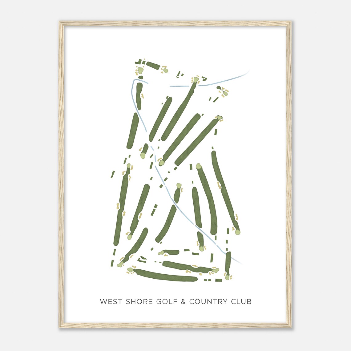 West Shore Golf & Country Club Modern Watercolor Golf Map Poster - Image 2