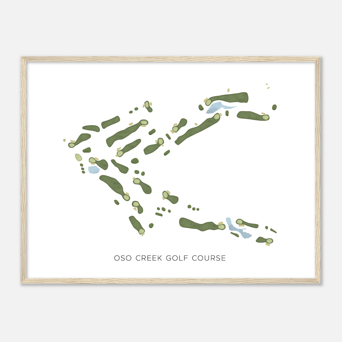 Oso Creek Golf Course California Modern Minimalist Map Poster