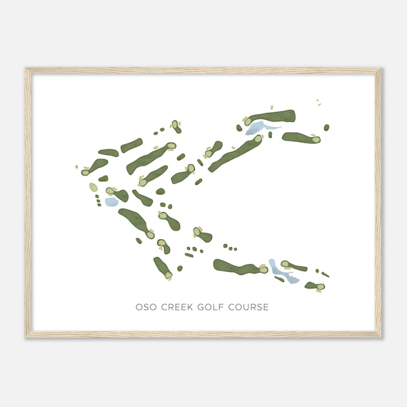 Oso Creek Golf Course California Modern Watercolor Map Golfer Gift Golf Wall Art Golf Poster Print Course Layout