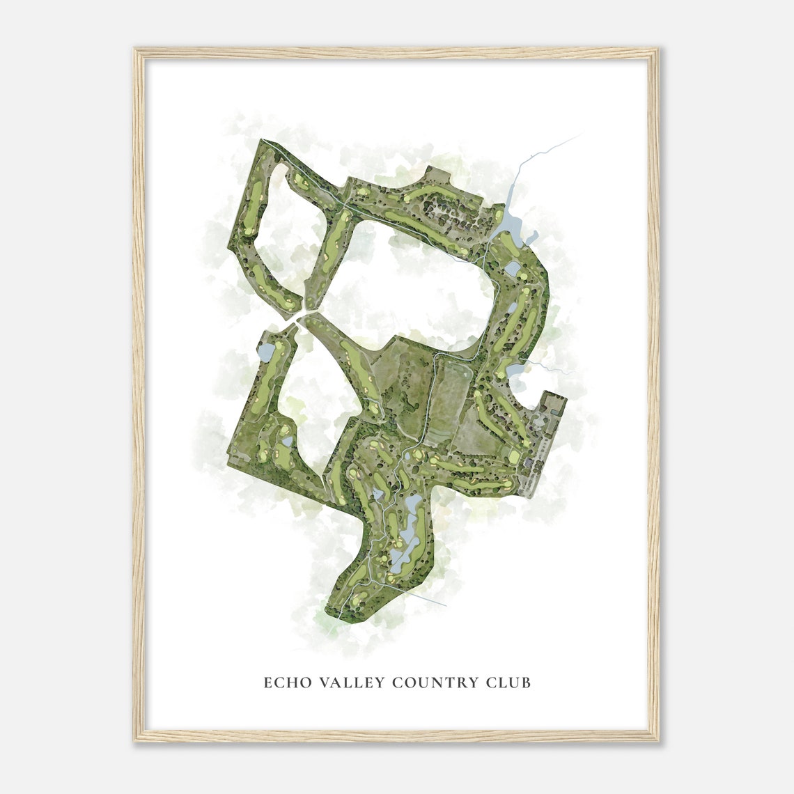 Echo Valley Country Club Watercolor Aerial Map Golfer Gift Poster - Image 2