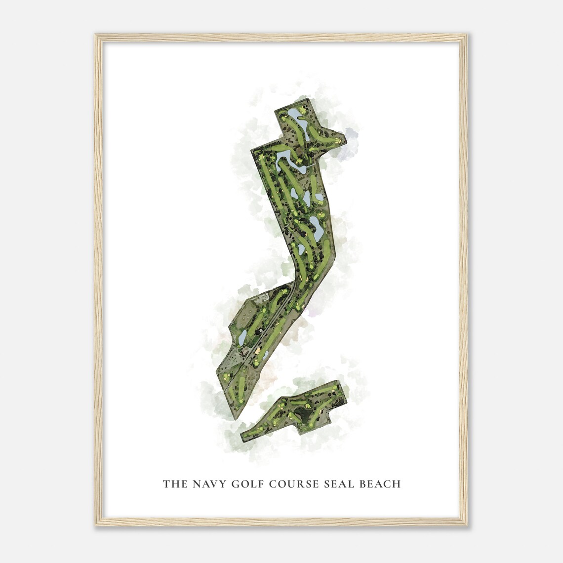 The Navy Golf Course Seal Beach California Classic Watercolor Map Golfer Gift Golf Wall Art Golf Poster Print Course Layout