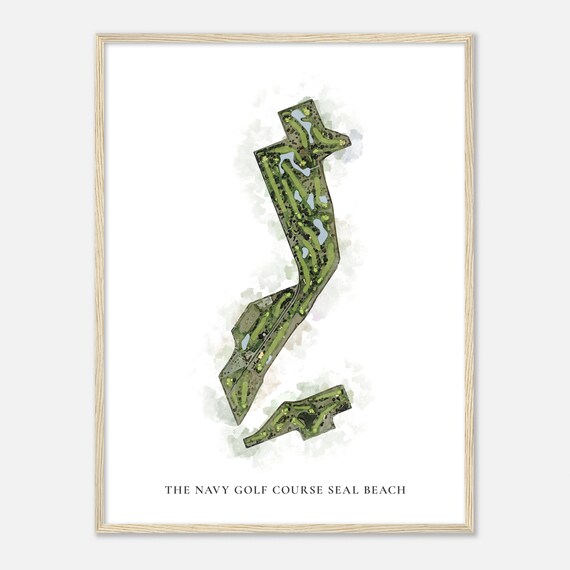 The Navy Golf Course Seal Beach California Classic Watercolor Map Golfer Gift Golf Wall Art Golf Poster Print Course Layout