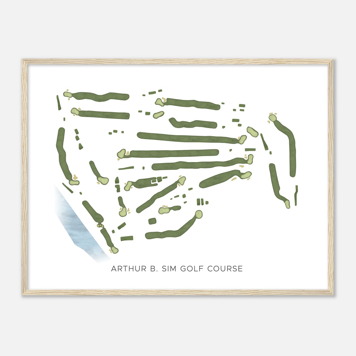 Arthur B Sim Golf Course Kansas Modern Watercolor Map Golfer Gift Golf Wall Art Golf Poster Print Course Layout - Image 2
