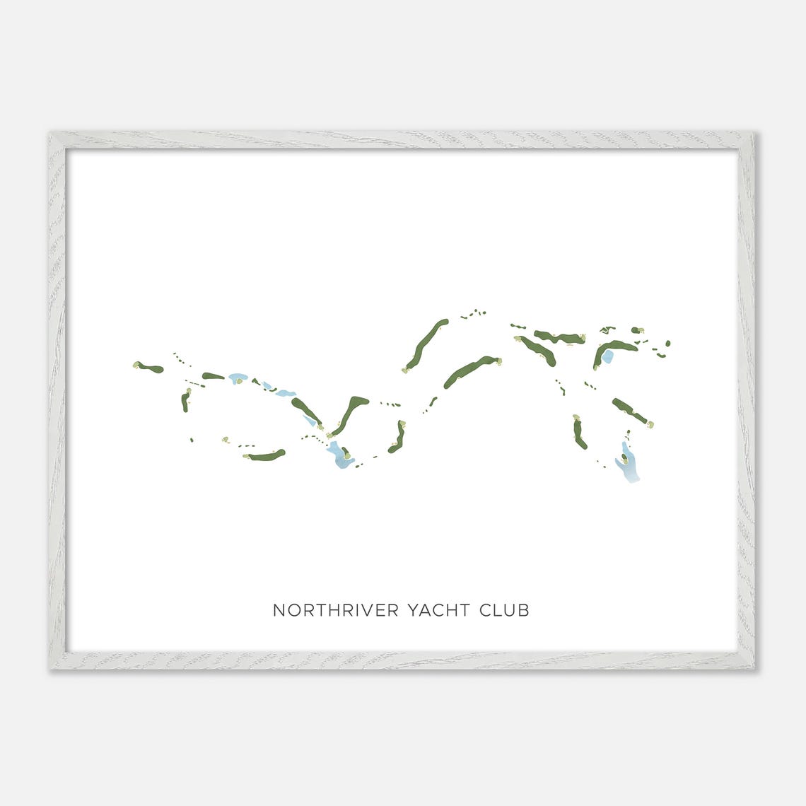 Northriver Yacht Club Alabama Minimalist Golf Course Map Wall Art - Image 4