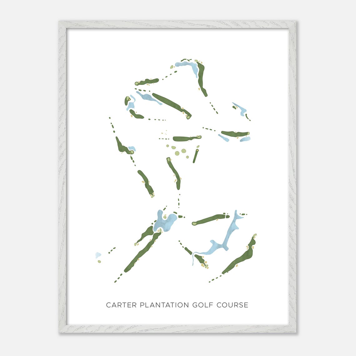 Carter Plantation Golf Course Minimalist Watercolor Map Poster - Image 2