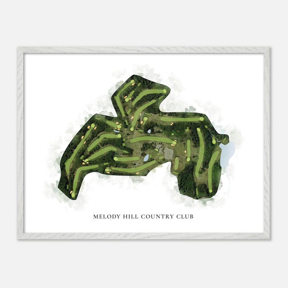 Melody Hill Country Club Classic Watercolor Course Map Poster - Image 4