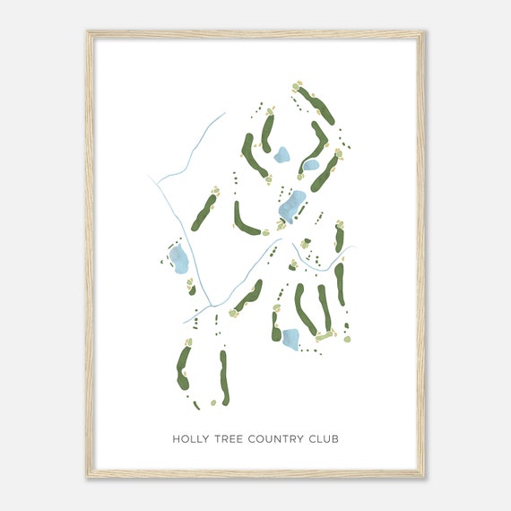 Holly Tree Country Club South Carolina Modern Watercolor Map Golfer Gift Golf Wall Art Golf Poster Print Course Layout