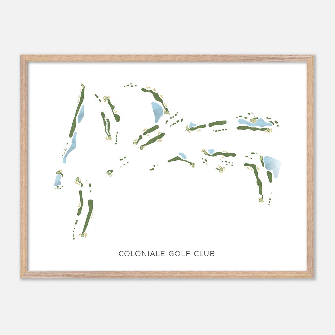 Coloniale Golf Club Canada Modern Watercolor Golf Map Poster