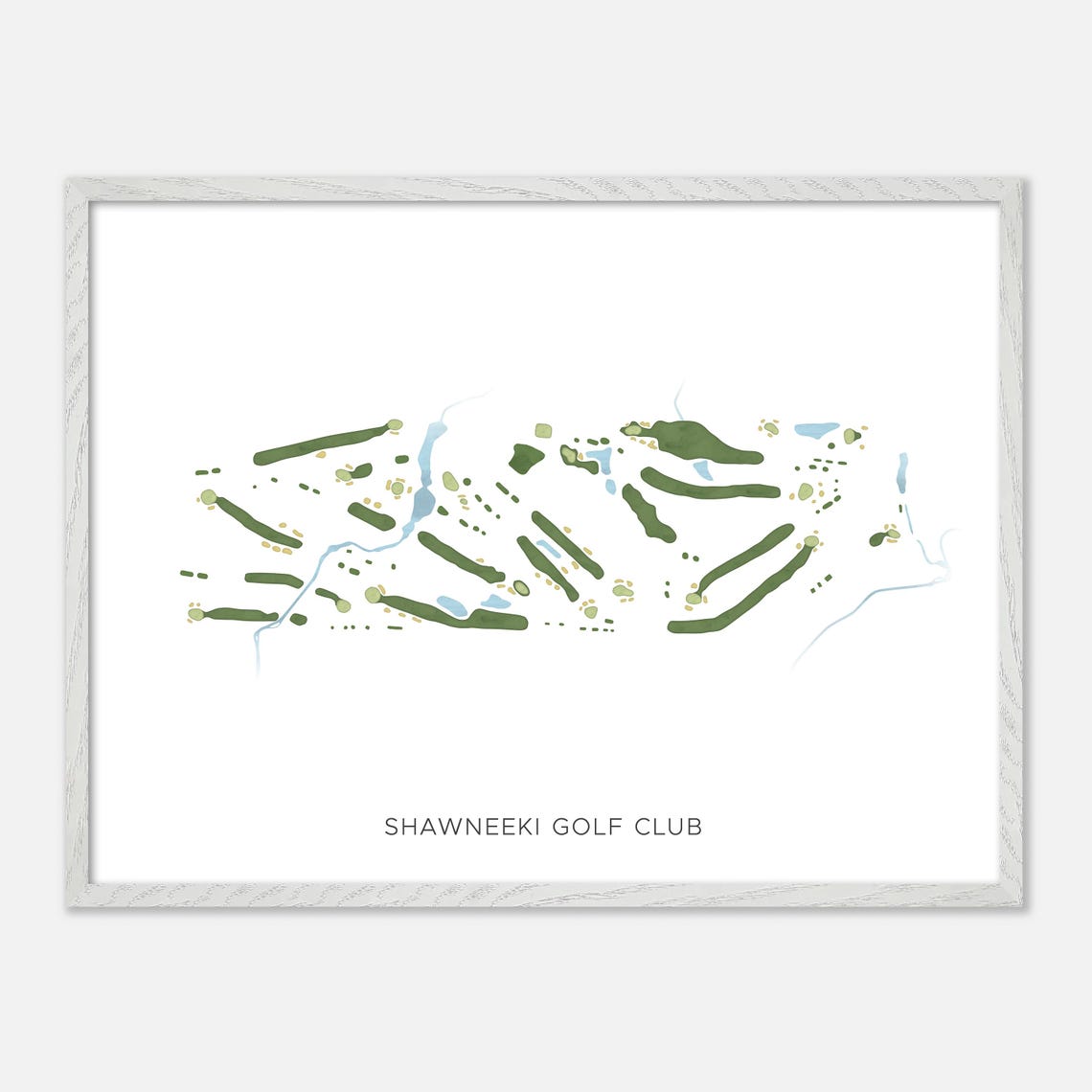 Shawneeki Golf Club East Gwillimbury Modern Watercolor Map Poster - Image 3