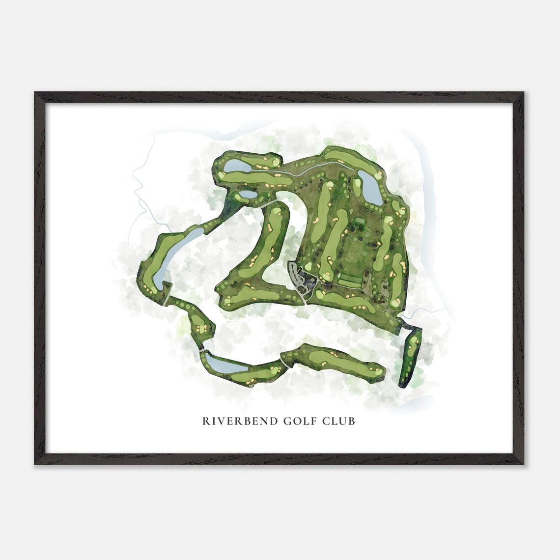 Riverbend Golf Club Canada Classic Watercolor Golf Map Poster - Image 4
