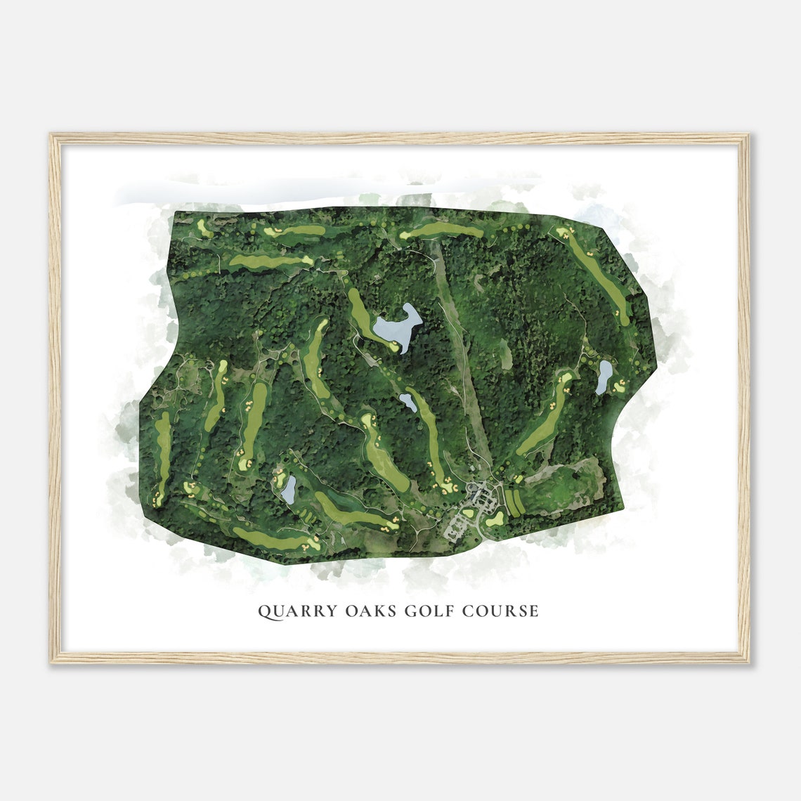 Quarry Oaks Golf Course Nebraska Classic Watercolor Map Golfer Gift Golf Wall Art Golf Poster Print Course Layout - Image 2
