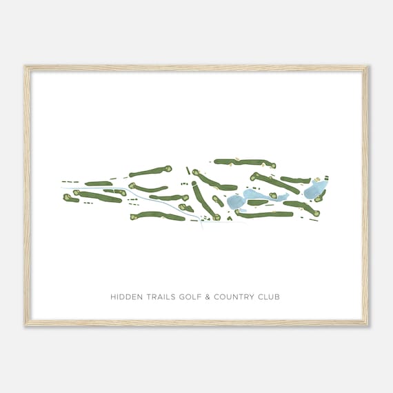 Hidden Trails Golf And Country Club Modern Watercolor Golf Map Poster