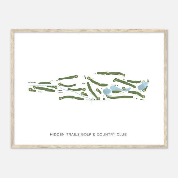 Hidden Trails Golf Country Club Oklahoma Modern Watercolor Map Golfer Gift Golf Wall Art Golf Poster Print Course Layout
