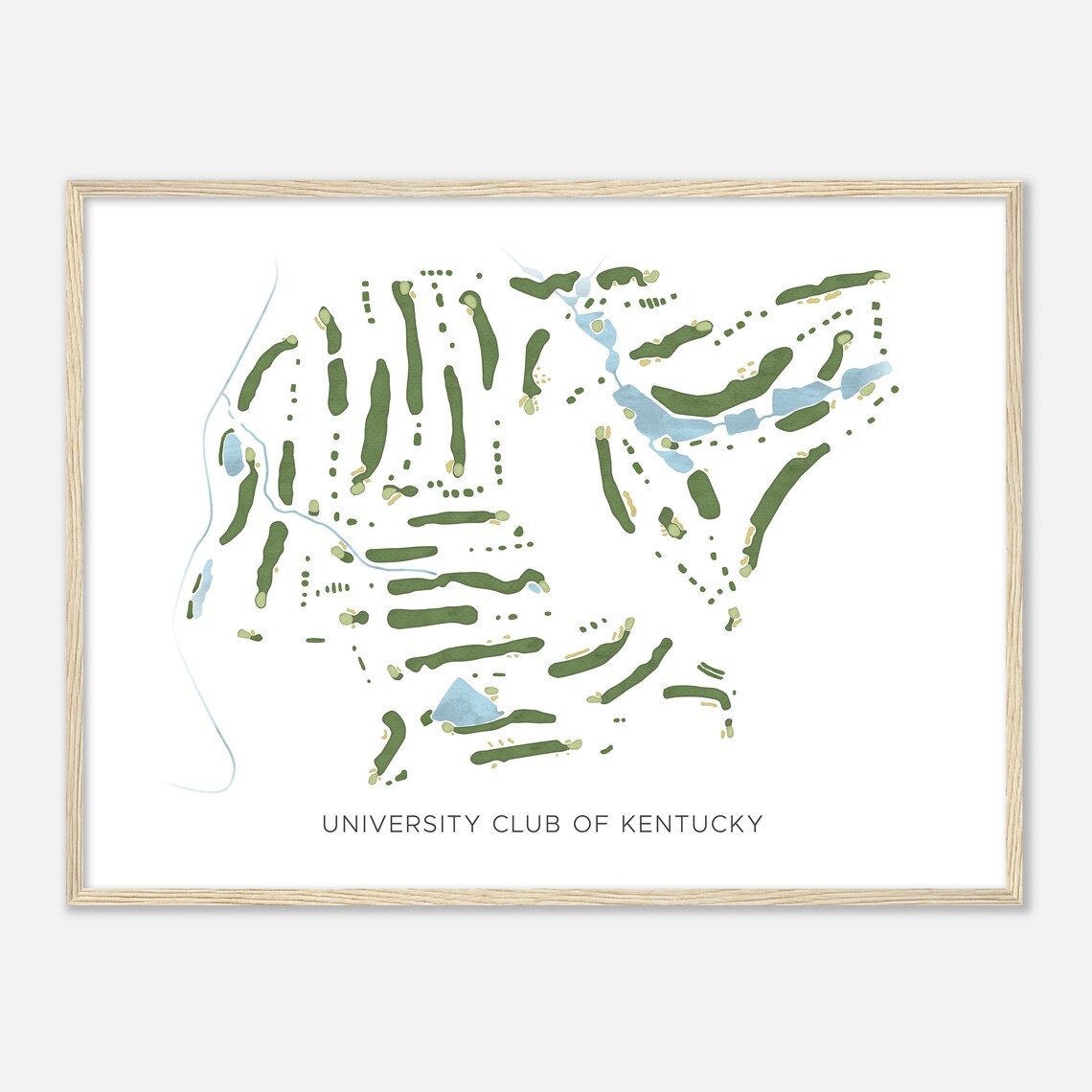 University Club Of Kentucky Modern Watercolor Map, Golf Poster