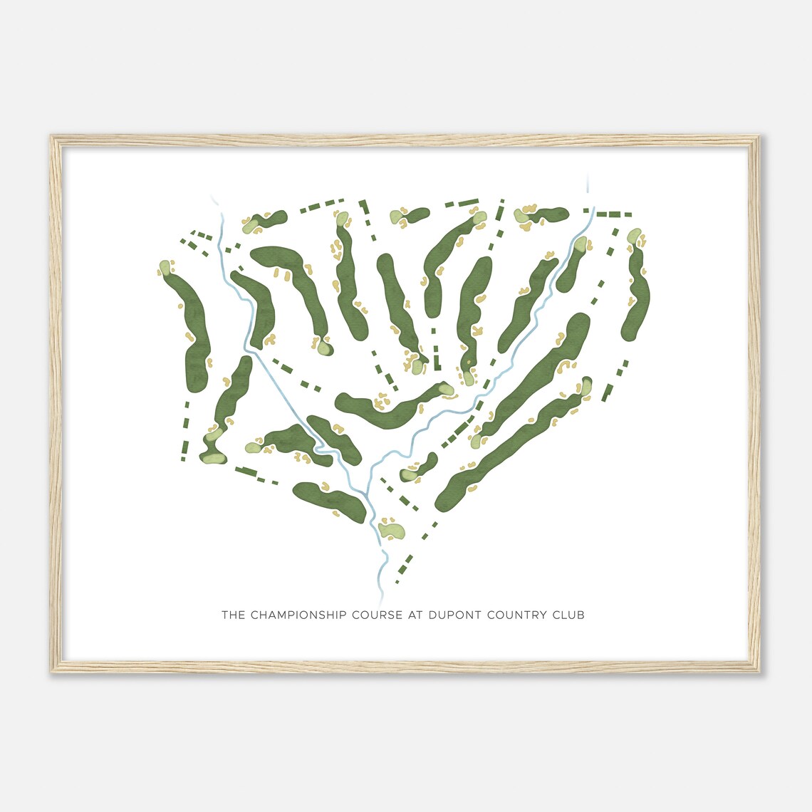 Championship Course at Dupont Country Club Delaware Modern Watercolor Map Golf Poster - Image 2
