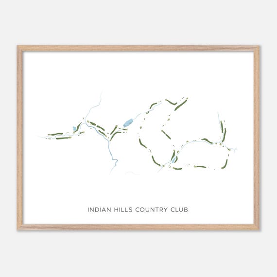 Indian Hills Country Club In Marietta Georgia Modern Watercolor Map Golfer Gift Golf Wall Art Golf Poster Print Course Layout