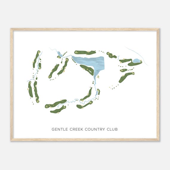 Gentle Creek Country Club In Prosper Texas Modern Watercolor Map Golfer Gift Golf Wall Art Golf Poster Print Course Layout