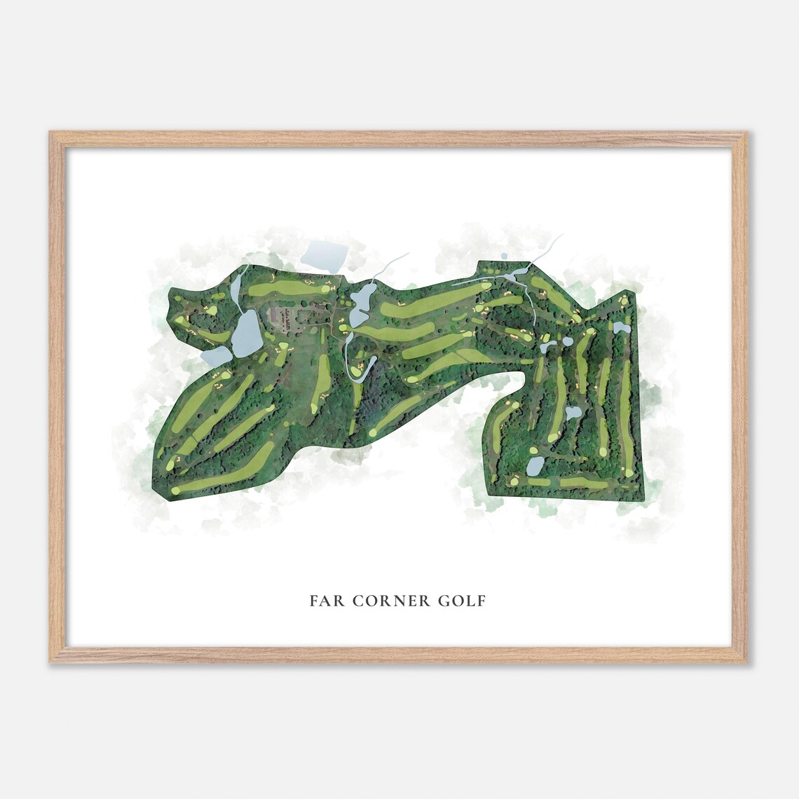 Far Corner Golf Massachusetts Classic Watercolor Aerial Poster