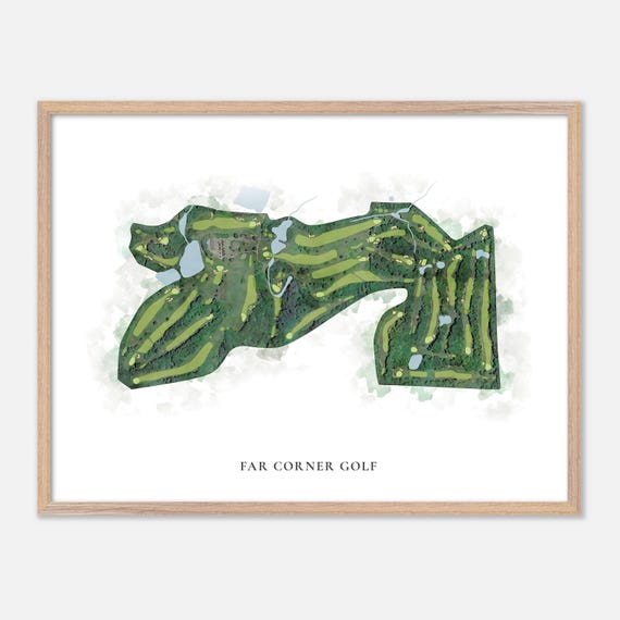 Far Corner Golf In Boxford Massachusetts Classic Watercolor Map Golfer Gift Golf Wall Art Golf Poster Print Course Layout