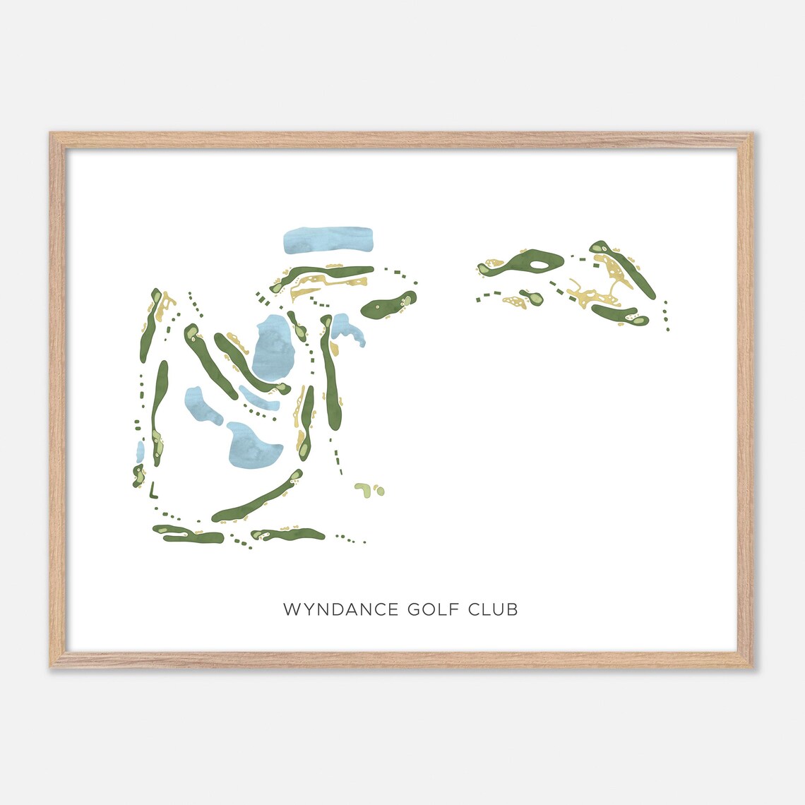 Wyndance Golf Club Modern Minimalist Watercolor Golf Map Poster