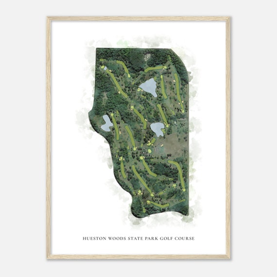 Hueston Woods State Park Golf Course Ohio Classic Watercolor Map Golfer Gift Golf Wall Art Golf Poster Print Course Layout